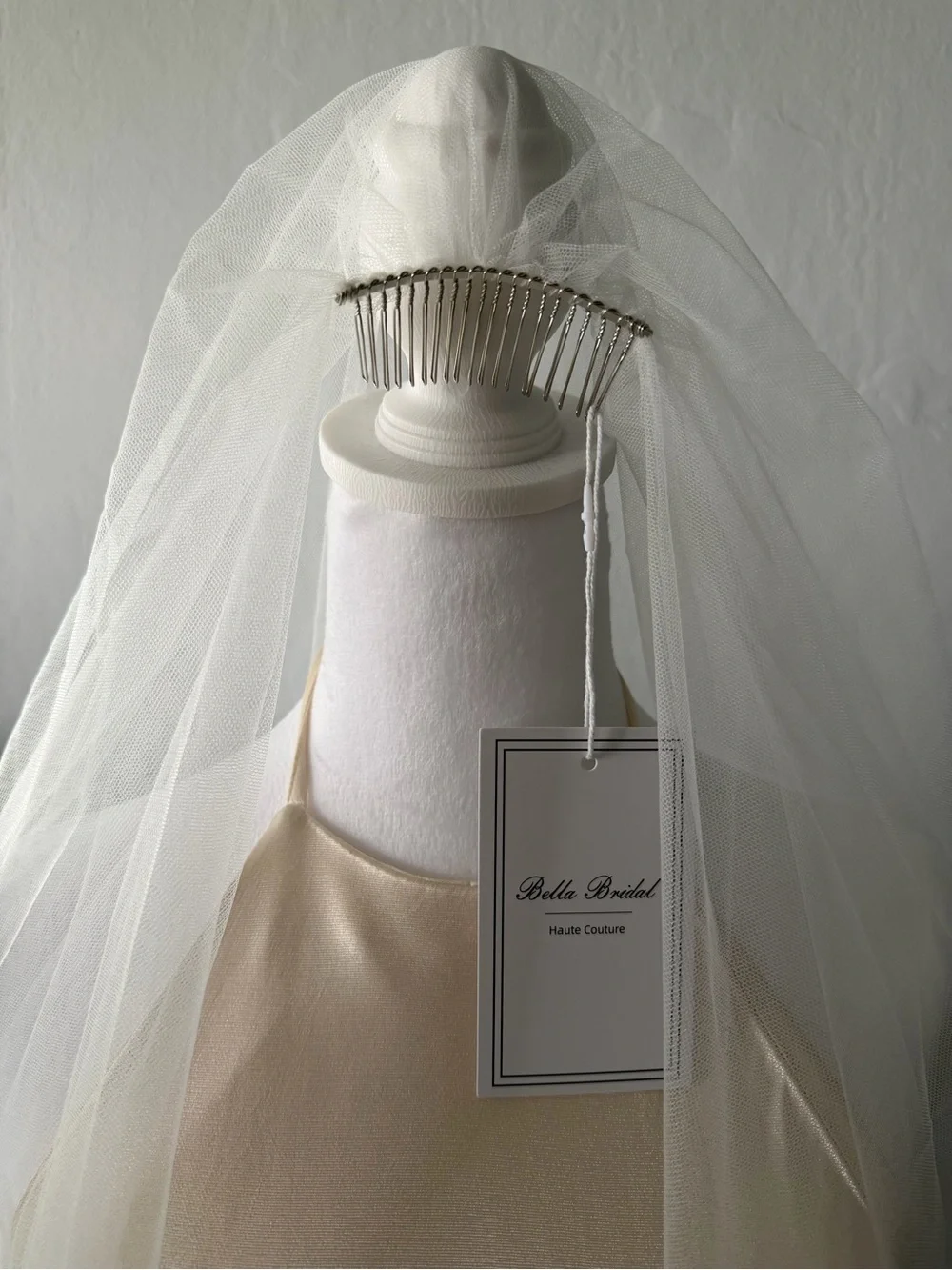 Cathedral Floral Drop Lace Wedding Veil with Comb